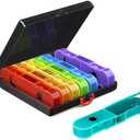 Large Weekly Pill Organizer 2 Times a Day, Travel Pill Box 7 Day, Portable Daily Pill Case, AM PM Pill Container for Medication, Vitamin, Fish Oils, Supplement