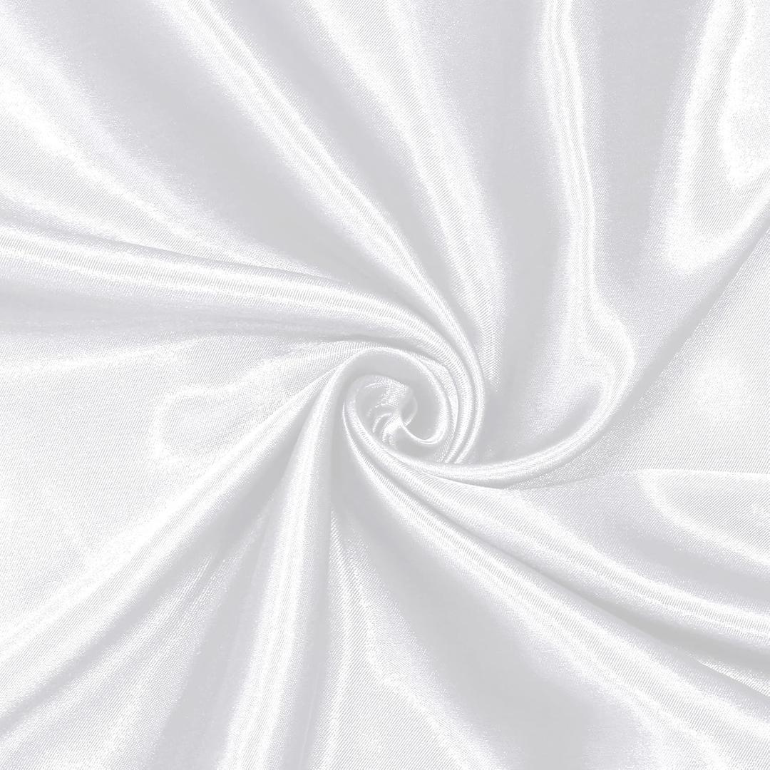 Homiest White Satin Fabric by The Yard, 1 Yard x 58 Inch Charmeuse Satin Fabric Silky & Shiny Cloth Fabric, Smooth Bridal Satin Fabric for Wedding Dress, Clothing Making, DIY Crafts, Sewing