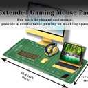Green Desk Pads, Large Non-Slip Mousepads, Gaming Desk Pad - 35.4 X 15.7 inch for Work, Game, Home - American Football Field