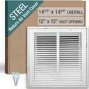 12 x 12 Inch (Duct Opening) Return Air Filter Grille for 1 Inch Filters, HVAC Vent Cover for Wall & Ceiling, Powder-Coated Steel with Removable Door