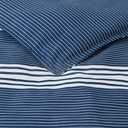 Nautica - King Comforter Set, Comforter Set, Soft & Reversible Cotton Bed Set for Year Round Comfort, 3 Piece Striped Bedding with Matching Pillowcases (Craver Navy)