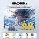 8K HDMI KVM Switch 2 Monitors 2 Computers,8K@60HZ USB3.0 Dual Monitors KVM Switches for 2 PC/Laptops Share Mouse Keyboard and 2 Screens,with 2 USB Cables/Controller,EDID Adapative,Plug&Play