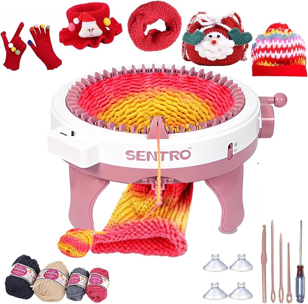 Sentro Knitting Machine,Sentro 48 Needles Knitting Machine with Row Counter Automatic Circular Weaving Spinning Knitting Loom Machine Kit for Adults and Beginners for Hats/Scarf/Sweater/Kintting Toys