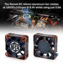 2Pack RC Cooling Fan 40mm,16000RPM 8.4V RC Car Fan for ESC and Motor Fit for 1/10 1/8 RC Car Truck(Black Orange)