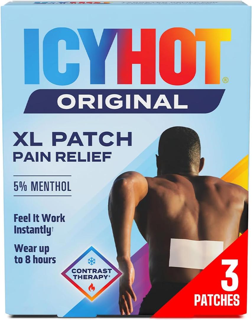 Icy Hot Orginal XL Pain Relief Patches, Powerful Targeted Relief for Back & Large Areas, 3 Count (Pack of 3)