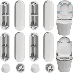 CREATCABIN 12Pcs 2 Styles Toilet Seat Buffer Pads Toilet Lid Bumpers Universal White ABS Plastic Cover Buffers Fixings Bumpers Spacers Pad Set Replacement Accessories for Home Hotel Hospital