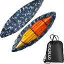 7.8-18ft Waterproof Kayak/Canoe Cover - Storage Dust Cover UV Protection Sunblock Shield for Fishing Boat/Kayak/Canoe 7 Sizes [Choose Color] (Ocean Camo(Upgraded), Suitable for 9.3-10.5ft)
