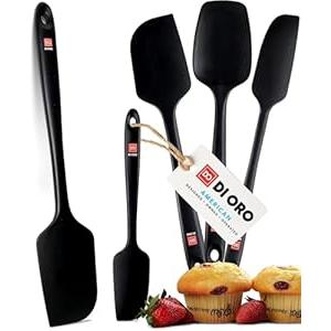 DI ORO Silicone Spatula Set - Rubber Kitchen Spatulas for Baking, Cooking, & Mixing - 600F Heat-Resistant & BPA Free Silicone Scraper Spatulas for Nonstick Cookware - Dishwasher Safe (5pc)