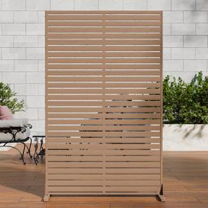 Privacy Screen Outdoor Freestanding Fence Panel with 6 Panel, 72" H47" W HDPE Decorative Screen Panel with Stand, Air Conditioner Fence, Privacy Panels for Patio, Balcony, Garden, Backyard
