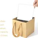 HUAPRINT Brown Paper Gift Bags with Handles - 24 Pack, 6x6x6 inch Heavy Duty Shopping Bags for Wedding Party Retail Business