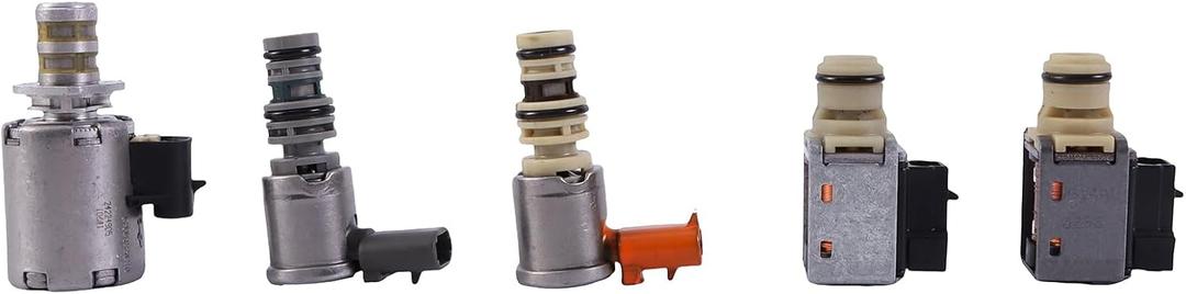 5pcs 4L60E Transmission Solenoid Kit Replacement for GMC Canyon Sonoma Envoy Yukon Rainier Escalade S10 SSR Astro Tahoe Trailblazer Avalanche Colorado Express Silverado 1500 H2 H3 H3T Saab