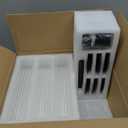 Volens Hurricane Glass Candle Holders Black: Set of 6 Taper Candle Holders with Ribbed Cylinder 11'' Tall Windproof Chimney Cover for Outdoor/Indoor Table Centerpiece Wedding Party Home Decor