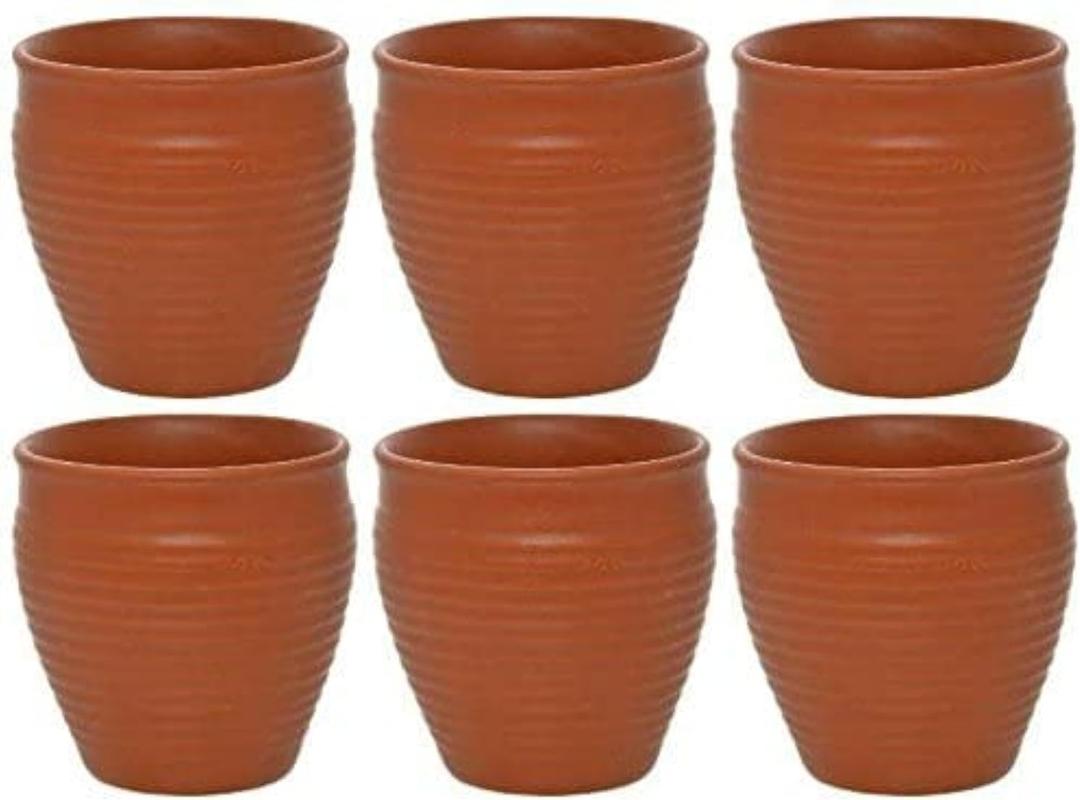 Ceramic Kulhar Kulhad Cups Traditional Indian Tea Chai Coffee Cup 6 OZ (Set of 6pc)