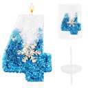 4 x Fro*Zen Birthday Cake Candle, 6th Birthday Candle Snow Themed Party Decoration, Fro*Zen Party Decorations, 2.76 inches Number 6 Happy Birthdays Candles, 6th Cake Tooper for Girl Birthdays