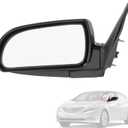 Door Mirror Left Driver Side Replacement For Hyundai Sonata 2006 2007 2008 2009 2010, Replace 87610-0A000, Black 5PINS