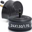 2 Pcs,Premium 24X1.50/1.75 Bike Tubes,Compatible for 24 x 1.50 to 1.75 Bike Tire,with 32mm Schrader Valve,Butyl Rubber,Used for Mountain,Cruiser,City and Road Bikes