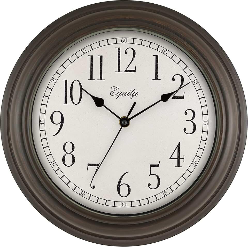 Equity 20898 12 Inch Cora Quartz Analog Wall Clock