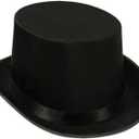 Super Z Outlet Black Top Hat Satin Costume Magician Fancy Style Party Accessory 10 Inch