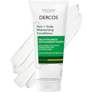 Dercos Hair & Scalp Moisturizing Conditioner, Formulated With Glycerin, Niacinamide + Hyaluronic Acid, Hair Conditioner & Scalp Moisturizer, Strengthens, Post Dandruff Treatment, 6.7 Fl Oz