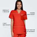 Alice V-Neck Scrub Top for Women – Classic Fit, 3 Pockets, High Performance, Easy Care Women Scrub Top (Yellow, L)