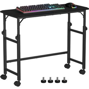 Snughome Mobile Keyboard Tray with Mouse Pad, Height Adjustment 23"31", Keyboard Standing Desk, Rolling UnderDesk Extender with Lockable Casters, Desk Accessories for Home Office
