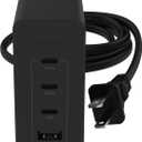 Mophie speedport 120 USB-C Charger GaN 120W, 4-Port Fast Compact Wall Charger for MacBook Pro/Air, iPad Pro, Samsung Galaxy S25/S24, Dell XPS 13, Google Pixel 9, iPhone 14/13/12 Pro, and More - Black