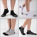 Mens Ankle Cotton Socks 8 Pairs Cushioned Breathable Running Socks Athletic Ankle Anti-Blister Sports Running Socks (Small-Medium, Grey)