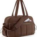 BAGSMART Gym Bag for Women, Duffle Bag for Travel with Wet Pocket, Lightweight Carry on Weekender Duffel, Water Resistant (Medium, Chocolate)