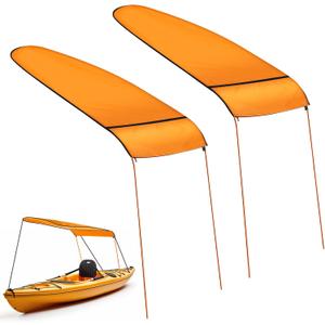 2 Pcs Orange Kayak Boat Canoe Sun Shade Canopy for Single Person Sun Shade Awning Top Cover with Storage Bag for Outdoor Fishing Canoe