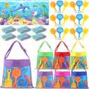Saintrygo 6 Set Summer Beach Party Favor End of Year Gift Pool Party Favor Set with Summer Mesh Bags Beach Shovels Towels Bulk for Kids Games Pool Birthday Decor Graduation Student Gifts