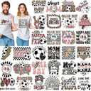 Zhanmai 30 Pcs Soccer Iron on Transfers Vinyl Iron on Decal Retro Ball Sport Iron on Patches Heat Transfers Sublimation Transfers Ready to Press for T Shirts Jacket Bag Hat DIY Sticker