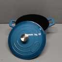 La Cuisine 2175MB Enameled Cast Iron Dutch Oven, Casserole, Pot, 5-Quart (QT) - Matte Black Enamel Interior, Teal Porcelain Enamel Coating Finish Exterior