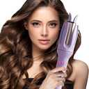 Automatic Curling Iron,Hair Curler Automatic Rotating Wand,Anti-Scald,Four Speed Temperature Adjustment,Diameter 28mm,Anti-Tangle Rotating Curling Wand,Easy to Use Hair Curler,Purple