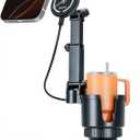 OHLPRO for iPhone 17 Pro Max MagSafe Car Charger Cup Holder Mount, 15W Fast Wireless Magnetic Charging Phone Holder for iPhone 16 15 14 13 Series, Adjustable Car Mount with Large Cup Base, Black Gray