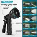 Itsonestep Garden Hose 100ft, 3/4" GHT Non-Expanding Water Hose Lightweight, Flexible Garden Hose with 10 Function Nozzle, Kink-Free, Sturdy, High-Pressure, Abrasion-Resistant Hoses for Yard, Garden