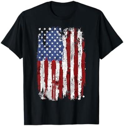 USA Flag American Flag USA USA 4th of July T-Shirt, L