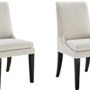 Upholstered Dining Chairs Modern Sidechair Performance Fabric High Back Armlesschair for Diningroom Kitchen,Cream,Set of 2