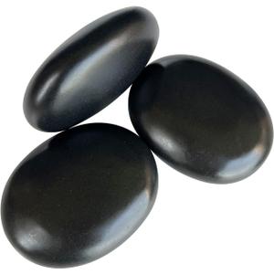 Hot Stone Massage, 3 Piece Set Large Oval Hot Stone 3.58x2.78x1.19 inches, Basalt Home spa, Relaxation, Massage Treatment (3PCS)