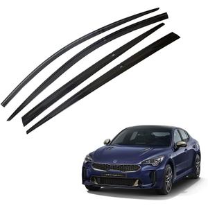 AUTO CLOVER Smoke Tinted Window Visor Sun Rain Vent Guard 4p Compatible with KIA Stinger