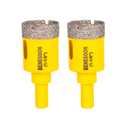 Diamond Hole Saw for Glass Ceramic Tile Granite Marble Porcelain Brick Stone, Diamond Core Drill Bits, Triangle Shank, 1-1/8 in 2PCS