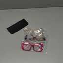 REAVEE 3 Pack Oversized Square Reading Glasses for Women, Blue Light Blocking Large Frame Computer Designer Fashion Readers with Spring Hinge (Pink Leopard/Purple/Tea,0.0)