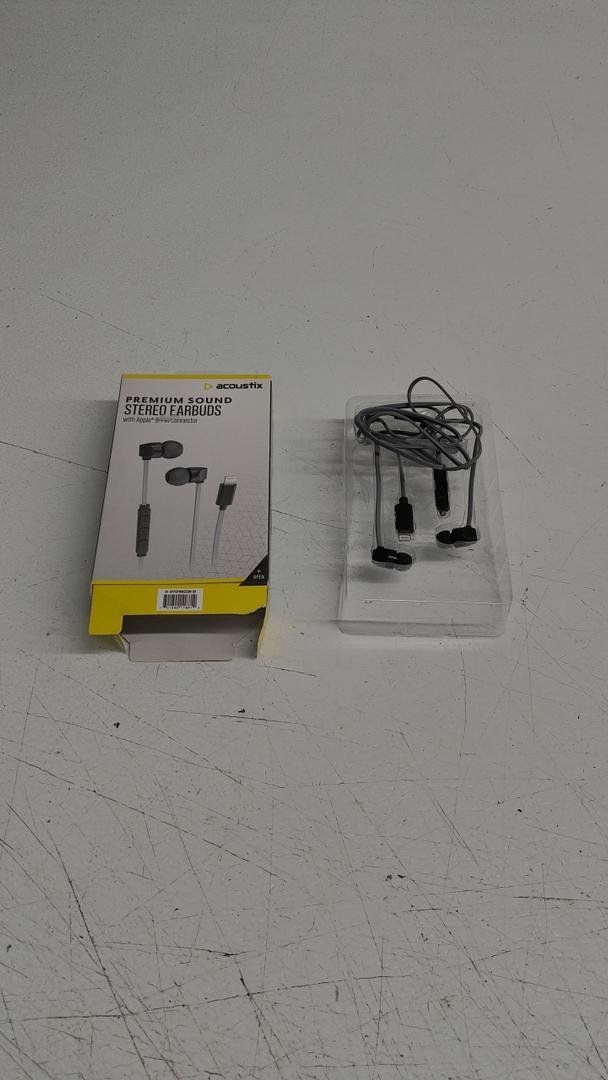 ACOUSTIX PREMIUM SOUND STEREO EARBUDS with Apple 8 pin connector