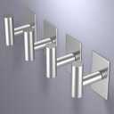 VAEHOLD Wall Towel Hooks, Heavy Duty Sticky Holder Waterproof Towel Hooks for Hanging Coat, Clothes, Closet Hook Wall Mount for Kitchen (Silver, 4 Pack)