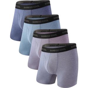 BAMBOO COOL Men's Ultra Breathable Underwear,No Riding Up Boxer Briefs with ComfortFlexible Waistband,Multipack (XXXL)