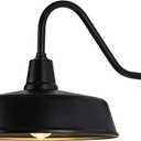 Barn Lights Outdoor Gooseneck - 15" Black Dusk to Dawn Exterior Barn Lights for House, Farmhouse Wall Lighting Fixtures with Photocell for Porch Garage (15" Diameter, 1pc)