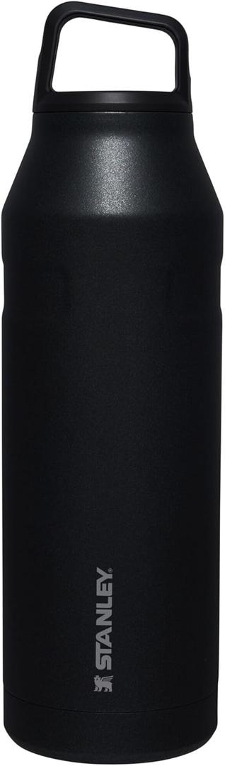 Stanley IceFlow Cap and Carry Water Bottle | Wide Mouth Twist Lid | Lightweight & Leakproof for Travel & Sports | Insulated Stainless Steel | BPA-Free (Black Glimmer)