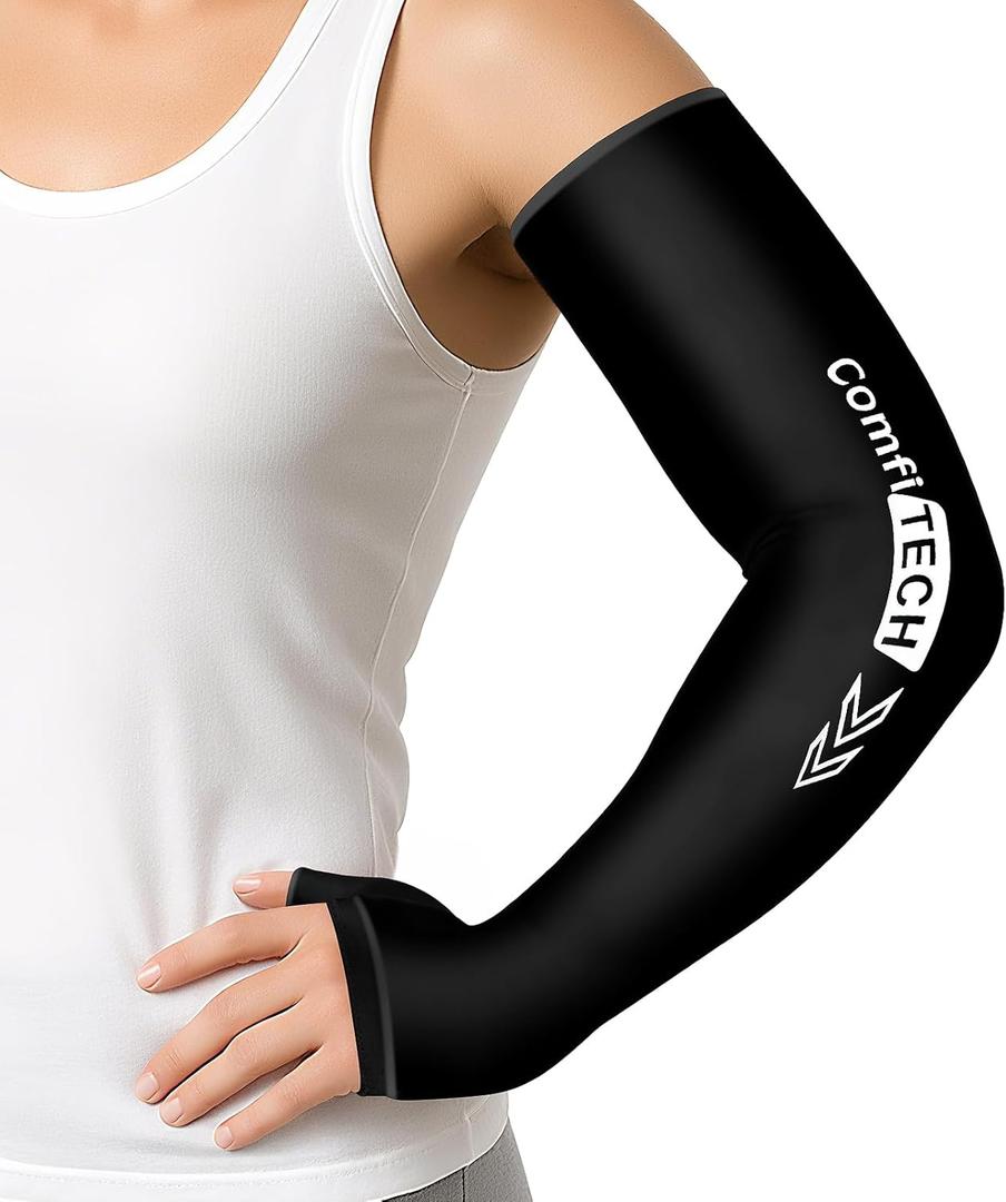 ComfiTECH Wrist and Arm Ice Pack Wrap, Targeted Recovery for Pitchers, Golfers and Tennis Players, Features an Extended-Length Sleeve Design with Cooling Flexible Gel for Arm, Elbow and Wrist, Medium