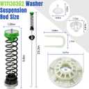 W11130362 MVWC565FW1 MVWC565FW2 WTW5000DW1 MVWX655DW1 Washer Suspension Rod Kit Fit fotr Ken-more May-tag Whirl-pool Washing Machine Parts, W10594080 W10735786 with Basket Driven Hub by Fetechmate