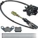 HOLATO Rear Disc Brake Master Cylinder Caliper Assembly with Brake Pads for 50cc 70cc 90cc 110cc 125cc Tao Tao 110 Coolster 3050HD 3050C Peace Motorsports Apache Four Wheeler Quad ATV Parts Heavy duty