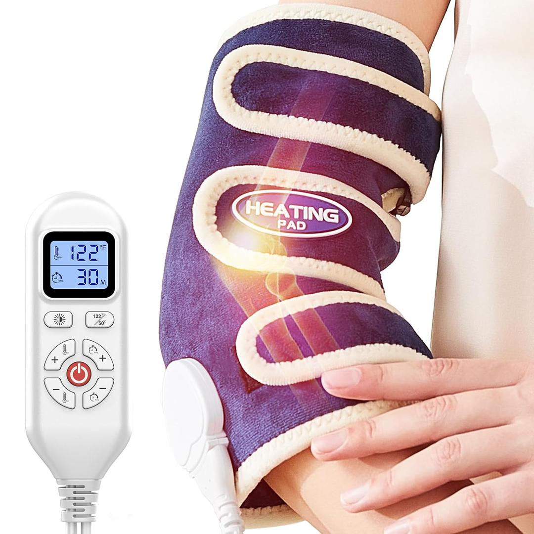 CAMECO Heated Elbow Wrap for Pain Relief, Electric Arm Heating Pad for Tendonitis, Tennis Elbow & Arthritis, Dry Heat Therapy Brace, Auto Shut Off & 86-158 Adjustable for Leg, Knee, Men & Women